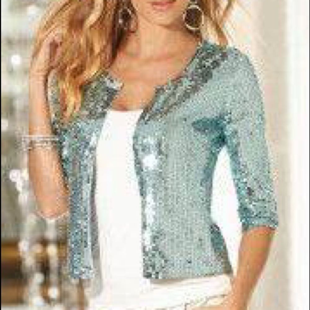 🎉HOST PICK🎉Boston Proper Open Front Sequin Cardigan - Picture 5 of 5